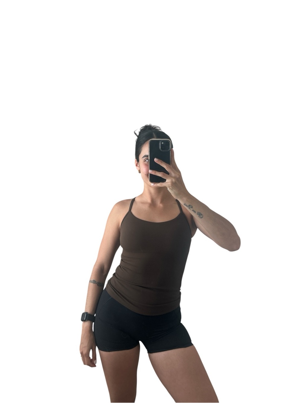 Lululemon Flow Y Tank Top XS Walnut Crunch Built In Bra Nulu